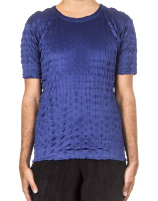 ISSEY MIYAKE Herren T-Shirt Crashed Look TORUS KANOKO blau