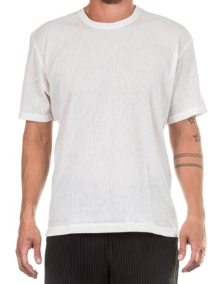 ISSEY MIYAKE Herren T-Shirt Crashed Look weiß