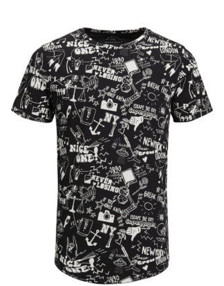 JACK & JONES Allover-print T-shirt Herren Schwarz