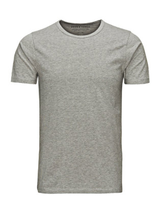 JACK & JONES Basic O-neck Regular Fit T-shirt Herren Grau