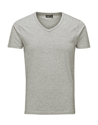 JACK & JONES Basic V-neck Regular Fit T-shirt Herren Grau