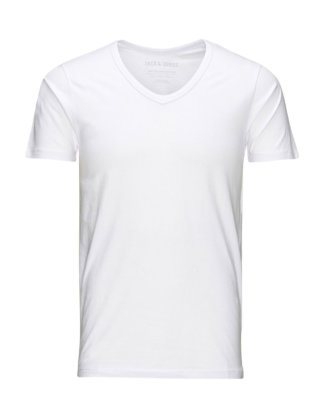 JACK & JONES Basic V-neck Regular Fit T-shirt Herren White