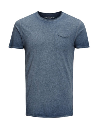 JACK & JONES Bleich-optik Longline- T-shirt Herren Blau