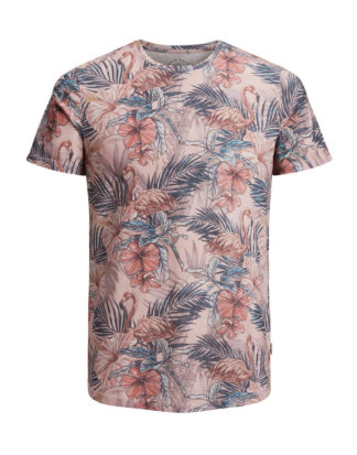 JACK & JONES Botanik-print T-shirt Herren Pastel