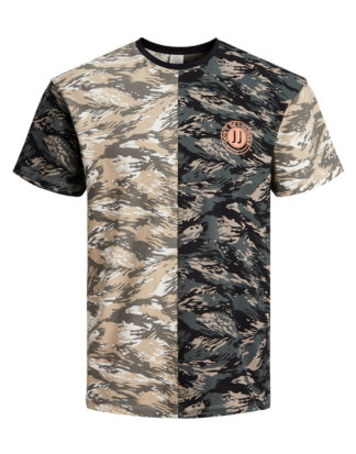 JACK & JONES Camo T-shirt Herren Grau