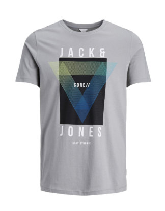 JACK & JONES Grafik- T-shirt Herren Grau