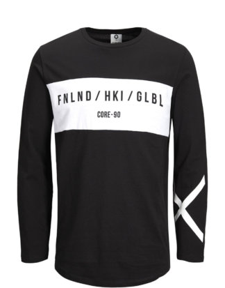 JACK & JONES Grafik T-shirt Mit Langen Ärmeln Herren Schwarz