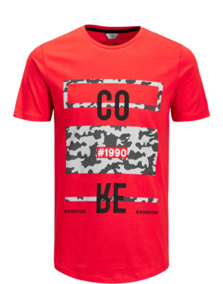 JACK & JONES Mit Grafik Bedrucktes T-shirt Herren Rot