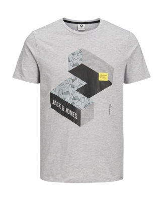 JACK & JONES Print T-shirt Herren Grau