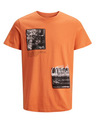 JACK & JONES Print T-shirt Herren Orange