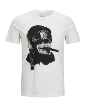 JACK & JONES Rock 'n' Roll Print T-shirt Herren White