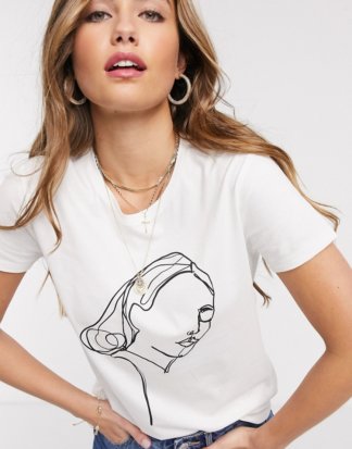 JDY - Weißes T-Shirt mit Print