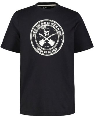 JP1880 T-Shirt bis 68, T-Shirts im 2er-Pack, Totenkopf/Gitarren-Muster, bequem geschnitten, Rundhalsausschnitt, Halbarm