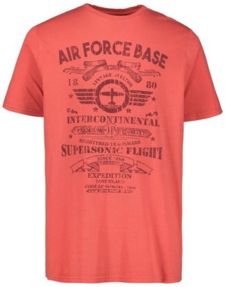 JP1880 T-Shirt bis 7XL, Oberteil, T-Shirt, Shirt mit Air Force Base Motiv, runder Ausschnitt, Antik-dyed Jersey