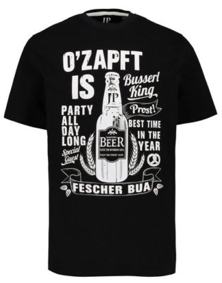 JP1880 T-Shirt bis 7XL, T-Shirt O'ZAPFT IS, Rundhalsausschnitt, Halbarm