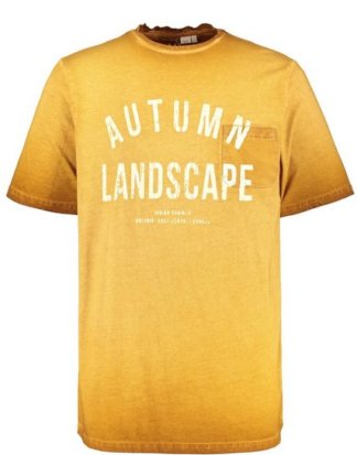 JP1880 T-Shirt bis 7XL, T-Shirt, Shirt, Oil dyed, Schriftzug in Used-Optik, Brusttasche & Rundhalsausschnitt