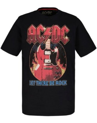 JP1880 T-Shirt bis 7XL, T-Shirt, XL AC/DC-Motiv, Rundhalsausschnitt, Halbarm