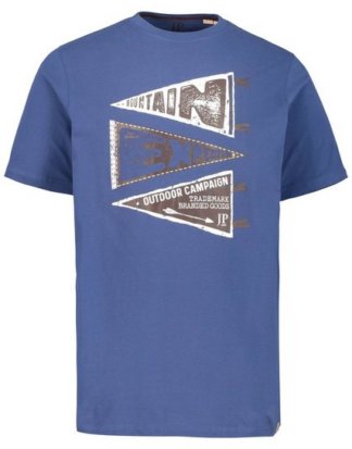 JP1880 T-Shirt bis 7XL, T-Shirt mit Flaggen-Motiven im Used-Look, Rundhalsausschnitt, Halbarm, bequeme Passform