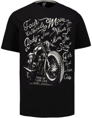 JP1880 T-Shirt bis 7XL, T-Shirt mit XL Motorrad-Motiv, Rundhalsausschnitt, Halbarm
