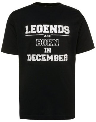 JP1880 T-Shirt bis 8XL, T-Shirt, Shirt mit Monatsmotiv Dezember, Geburtstagsshirt, Rundhalsausschnitt, Baumwolle