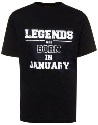 JP1880 T-Shirt bis 8XL, T-Shirt, Shirt mit Monatsmotiv Januar, Geburtstagsshirt, Rundhalsausschnitt, Baumwolle