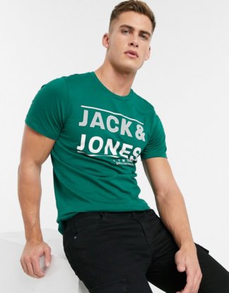 Jack & Jones - Core - T-Shirt mit bedruckter Vorderseite-Grün