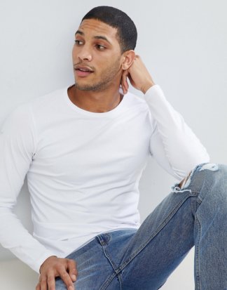 Jack & Jones - Essentials - Langärmliges T-Shirt in Weiß