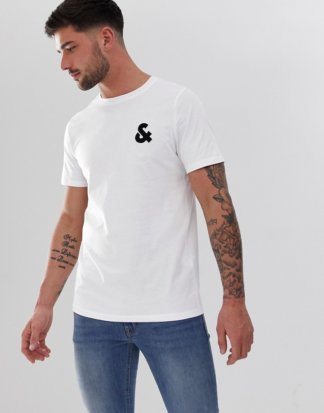 Jack & Jones - Essentials - T-Shirt mit Rundhalsausschnitt und Logo auf der Brust-Weiß