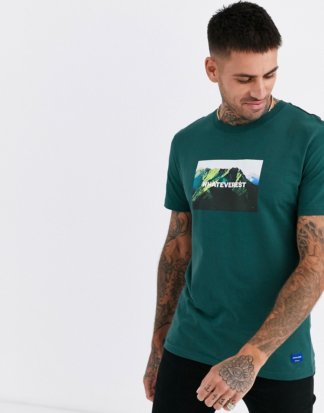 Jack & Jones Originals - Grünes T-Shirt mit Whateverest Grafik-Print