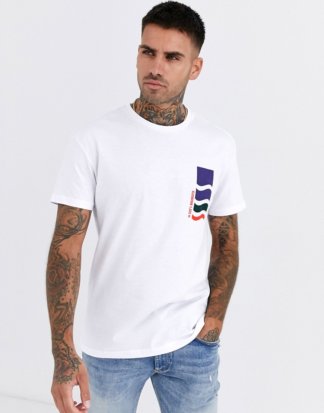 Jack & Jones - Originals - Legeres T-Shirt mit Grafik hinten in Weiß