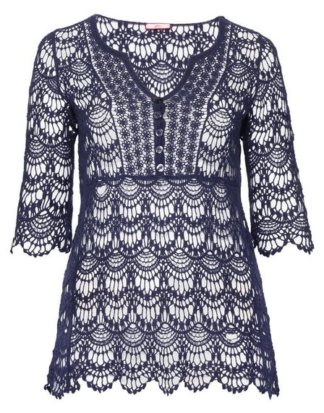 Joe Browns 3/4-Arm-Shirt aus Spitze im Ajourmuster