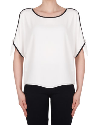Joseph Ribkoff Shirt, Halbarm, Rundhals weiß