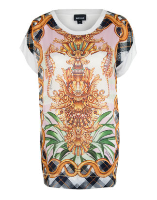 Just Cavalli Oversized Shirt maritim baroque weiß