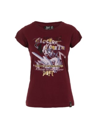 Just a fucking t-shirt Damen T-shirt ELECTRIC YOUTH dunkelrot