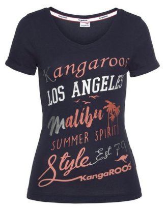 KangaROOS Print-Shirt mit auffälligem Glitzer-Druck