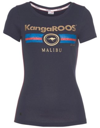 KangaROOS T-Shirt mit Label Metallic Print