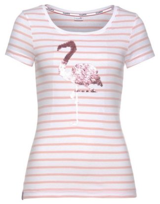KangaROOS T-Shirt mit Wende-Pailletten im Flamingo-Print