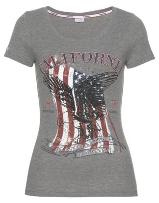 KangaROOS T-Shirt mit großem Flaggen-Front-Print