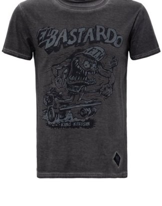 KingKerosin Print-Shirt "El Bastardo" im Used Look