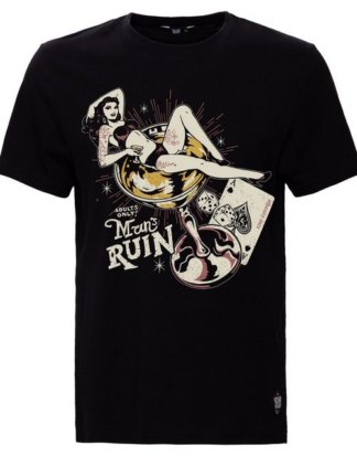 KingKerosin Print-Shirt "Man's Ruin" mit Pin-Up Motiv
