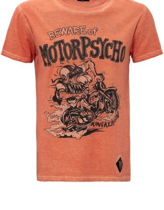 KingKerosin Print-Shirt "Motorpsycho" im Used Look