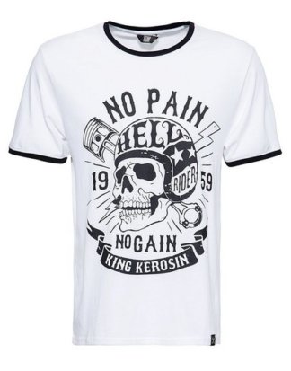 KingKerosin Print-Shirt "No Pain No Gain" in trendiger Ringer-Optik
