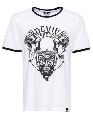 KingKerosin Print-Shirt "Speed Devil" in angesagter Ringer Optik