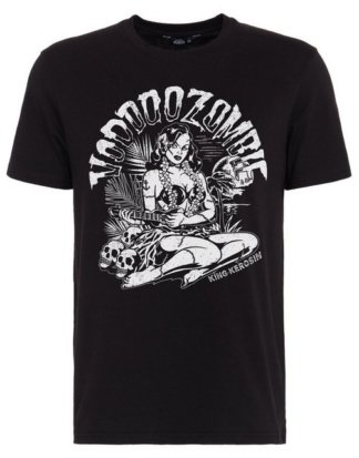 KingKerosin Print-Shirt "Voodoo Zombie" mit Front Print, Straight Fit