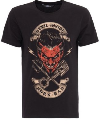 KingKerosin Print-Shirt mit Front Print Devil Inside