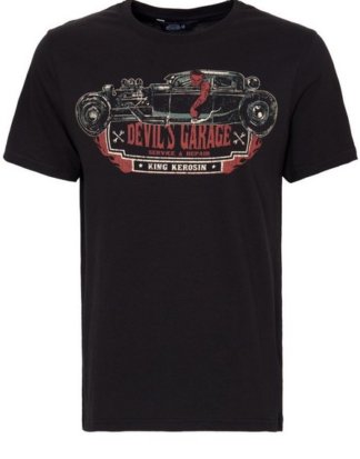 KingKerosin T-Shirt "Devils Garage" mit Front Print "Devils Garage"