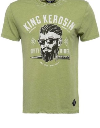 KingKerosin T-Shirt "Dirty Rider" mit V-Ausschnitt und Frontprint