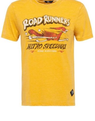 KingKerosin T-Shirt "Roadrunner" mit Enzymwash-Effekt und Frontprint