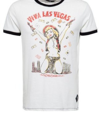 KingKerosin T-Shirt "Viva Las Vegas" mit Pin Up Print im Vintage Look