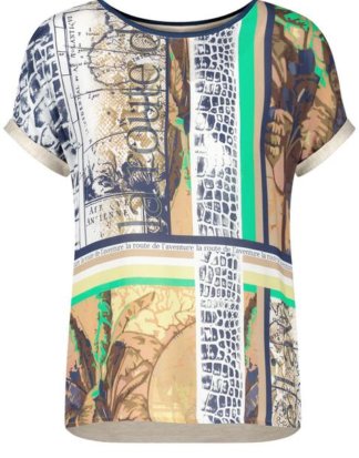 Kurzarm Shirt mit Patchprint Mehrfarbig 36/S